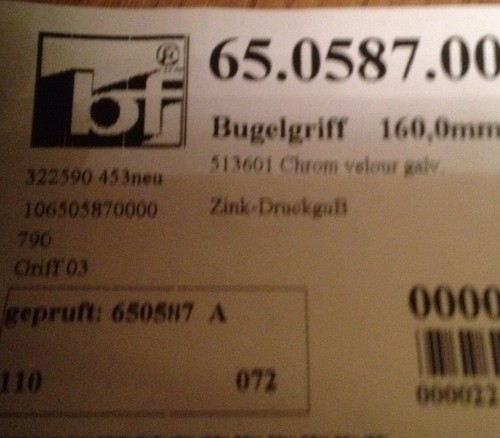 Bügelgriffe edelstahl - 10,